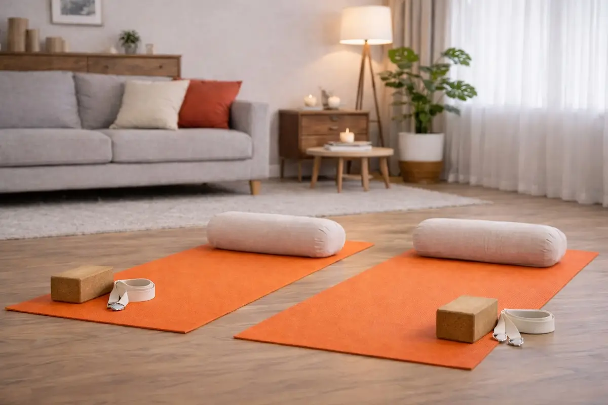 room set up for private yoga in hove room set up for private yoga in hove